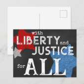American Patriotic Chalkboard Stars Typography Briefkaart (Voorkant / Achterkant)