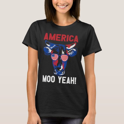 American Patriotic Decoration Moo Yeah Premium T-shirt (Voorkant)