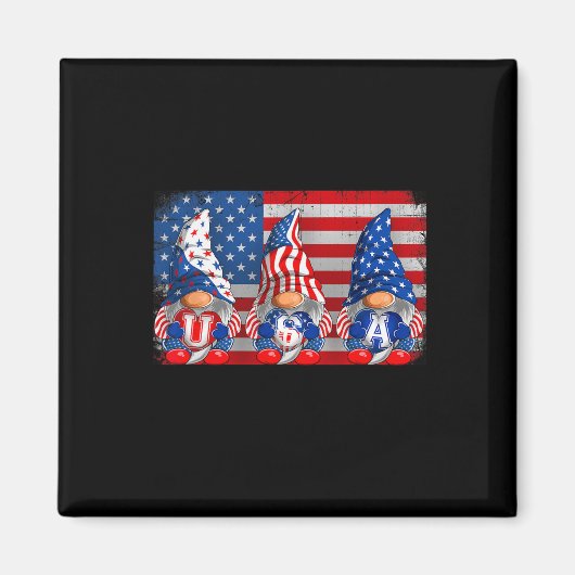 American Patriotic Gnomes Usa Independence Day 4th Magneet (Voorkant)