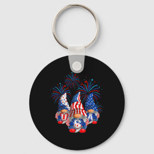 American Patriotic Gnomes Usa Independence Day 4th Sleutelhanger
