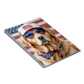 American Patriotic Golden Retriever Notitieboek (Rechterzijde)