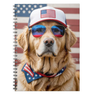 American Patriotic Golden Retriever Notitieboek