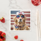 American Patriotic Golden Retriever Servet (Insitu)