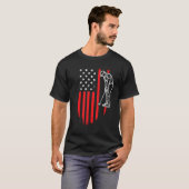 American Patriotic Golfer Usa Flag Retro Golf T-shirt (Voorkant volledig)