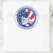 American Patriotic Handyman Adverteren Ronde Sticker (Tas)