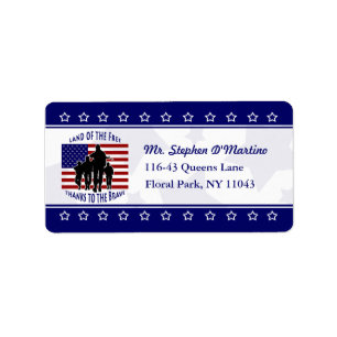 American Patriotic Personal Address Label