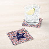 American Patriotic Red White Blue Star Patroon Kartonnen Onderzetters (Insitu)