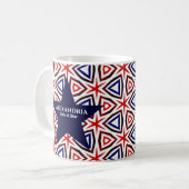 American Patriotic Red White Blue Star Patroon Koffiemok (Voorkant links)