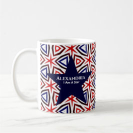 American Patriotic Red White Blue Star Patroon Koffiemok