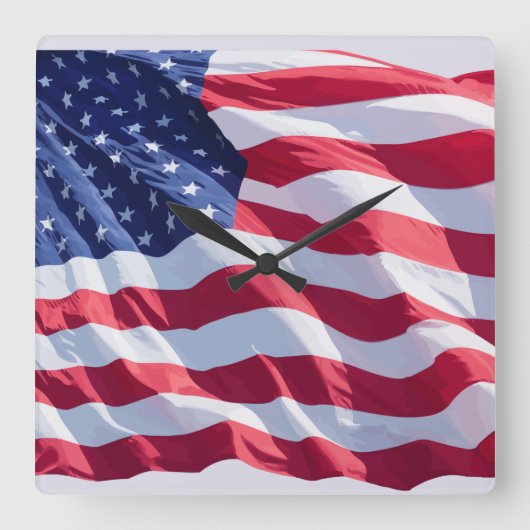 American Patriotic Veterans Wall Decor Clocks Vierkante Klok (Voorkant)