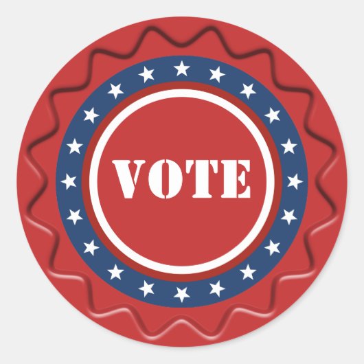 American Patriotic Vote Sign Red Wax Seal Ronde Sticker (Voorkant)