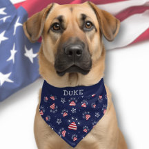 American Paw Star Patroon Rood Wit Blauw Huisdier 
