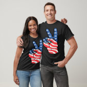 American Peace Flag  Patriotic 4th of July Hand Si T-shirt (Unisex)
