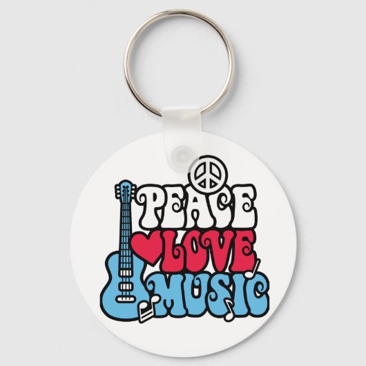 American Peace Love Music Sleutelhanger (Voorkant)