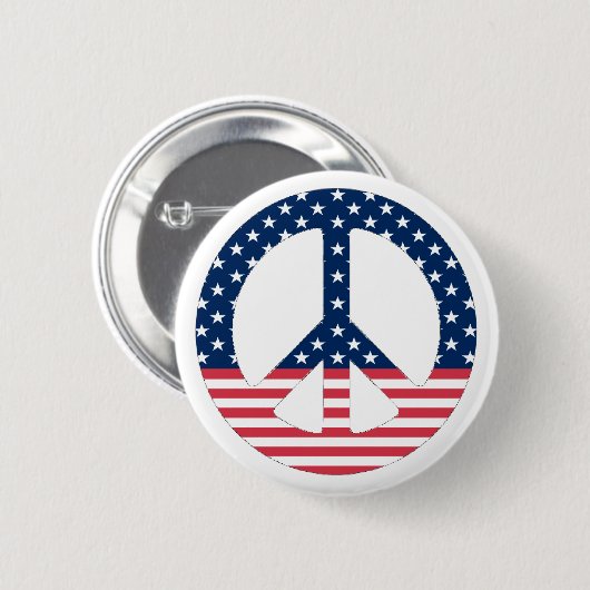 American Peace Sign Button (Voorkant /achterkant)