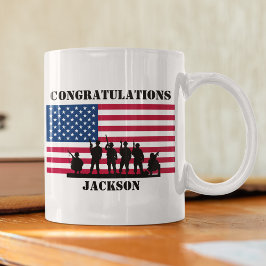 American Personalized Army Gift Koffiemok