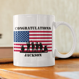 American Personalized Army Gift Koffiemok