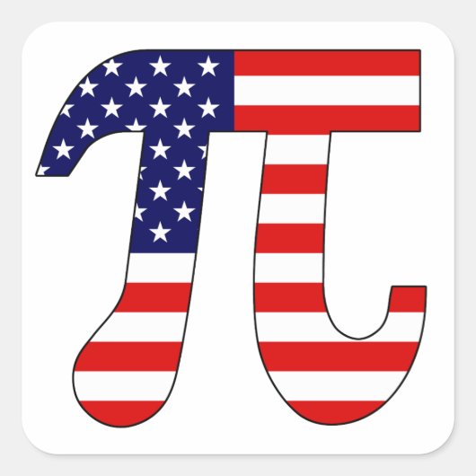 American Pi Vierkante Sticker (Voorkant)