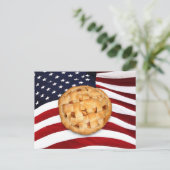 American Pie (Apple Pie met Amerikaanse vlag) Briefkaart (Staand voorkant)