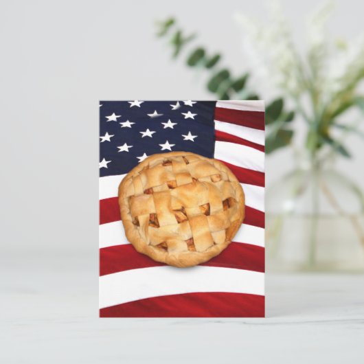 American Pie (Apple Pie met Amerikaanse vlag) Briefkaart (Staand voorkant)
