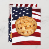 American Pie (Apple Pie met Amerikaanse vlag) Briefkaart (Voorkant / Achterkant)