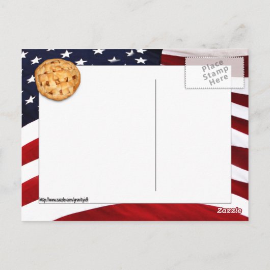 American Pie (Apple Pie met Amerikaanse vlag) Briefkaart (Achterkant)