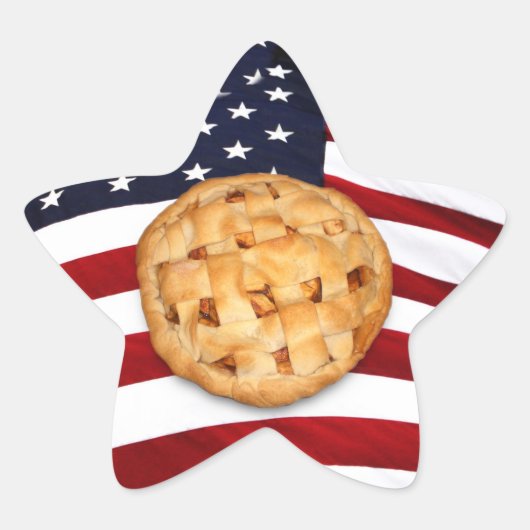 American Pie (Apple Pie met Amerikaanse vlag) Ster Sticker (Voorkant)