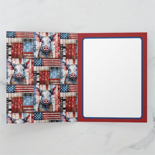 American Pig Boerderij volkskunst Kaart (Binnen)