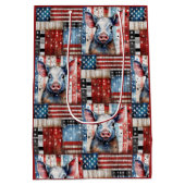 American Pig Boerderij volkskunst Medium Cadeauzakje (Achterkant)