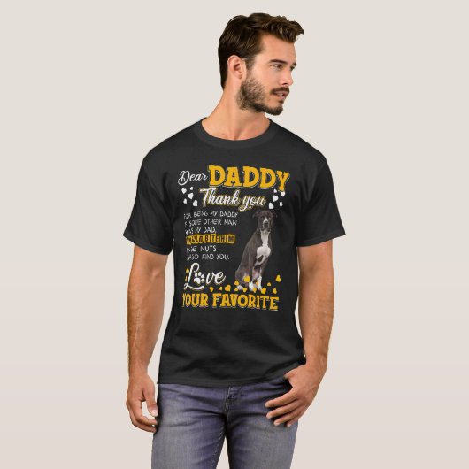 American Pit Bull Beste papa Bedankt dat je M bent T-shirt (Voorkant volledig)
