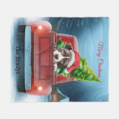 American Pit Bull in Kerst Truck Vakanties Fleece Deken (Voorkant (Horizontaal))