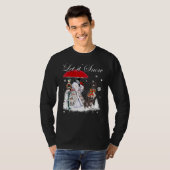 American Pit Bull Santa Dog Kerstmis Snowman Xmas T-shirt (Voorkant volledig)