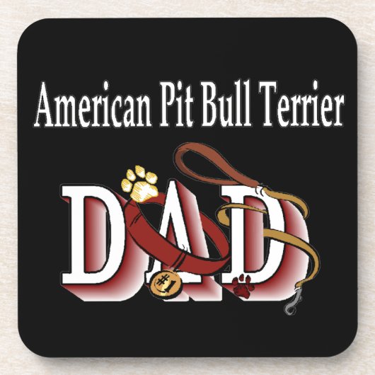 American Pit Bull Terrier Dog Dad Onderzetter (Voorkant)