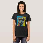 American Pit Bull Terrier Dog - Pop Art Retro Styl T-shirt (Voorkant volledig)