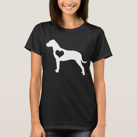 American Pit Bull Terrier Heart Dark T-Shirt (Voorkant)