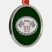 American Pit Bull Terrier Hond Metalen Ornament (Rechts)