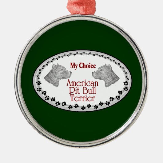 American Pit Bull Terrier Hond Metalen Ornament (Voorkant)