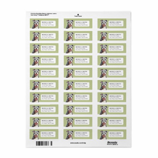 American Pit Bull Terrier Hond Retouradres Label (Full Sheet)