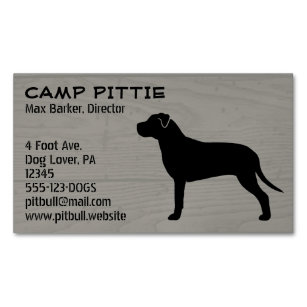 American Pit Bull Terrier Hondenras Silhouet Visitekaartje Magneet