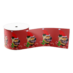 American Pit Bull Terrier kerst Merry Grosgrain Lint