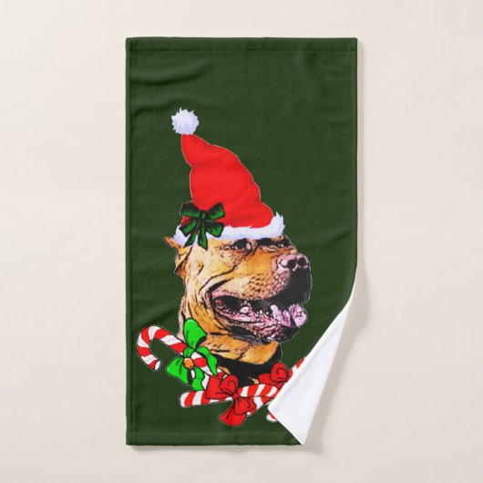 American Pit Bull Terrier Kerstmis Bad Handdoek (Handdoek)