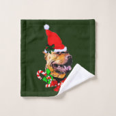 American Pit Bull Terrier Kerstmis Bad Handdoek (Wasdoekje)