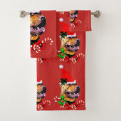 American Pit Bull Terrier Kerstmis Bad Handdoek (Insitu)