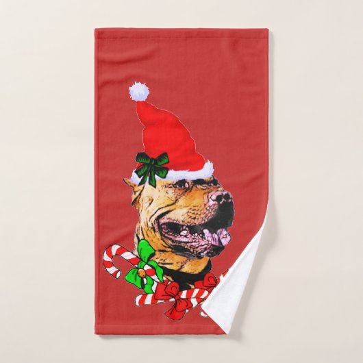 American Pit Bull Terrier Kerstmis Bad Handdoek (Handdoek)