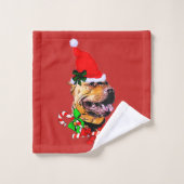 American Pit Bull Terrier Kerstmis Bad Handdoek (Wasdoekje)