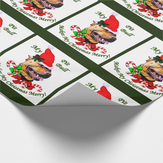 American Pit Bull Terrier Kerstmis Cadeaupapier (Hoek)