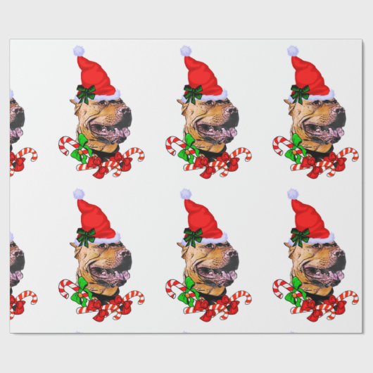 American Pit Bull Terrier Kerstmis Cadeaupapier (Vlak)