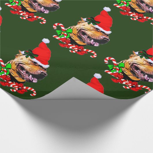 American Pit Bull Terrier Kerstmis Cadeaupapier (Hoek)