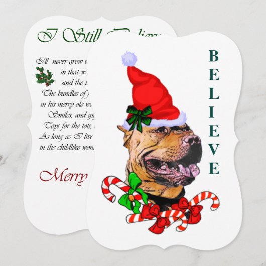 American Pit Bull Terrier Kerstmis Feestdagenkaart (Voorkant / Achterkant)