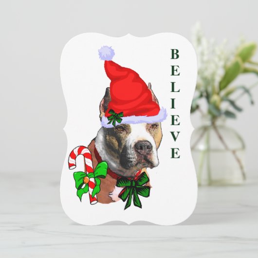 American Pit Bull Terrier Kerstmis Feestdagenkaart (Staand voorkant)